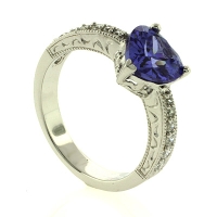 Anillo de Plata con Tanzanita y Zirconias