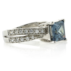 Alexandrite Square Silver Ring