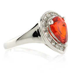 Fire Cherry Opal Silver Ring