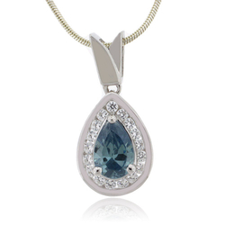 Pear Cut Alexandrite Sterling Silver Pendant