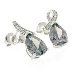 Tear Drop Alexandrite Post Back .925 Silver Earrings