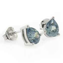 Pear Cut Alexandrite Stone .925 Silver Earrings