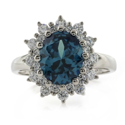 Anillo de Alejandrita Azul a Verde en Plata .925