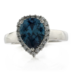 Anillo de Alejandrita y Zirconias en Plata .925