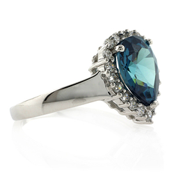 Anillo de Alejandrita y Zirconias en Plata .925