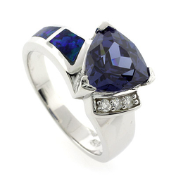 Anillo de Opalo y Tanzanita en Plata