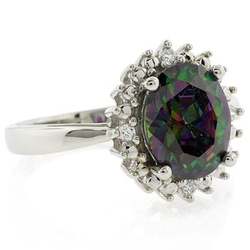 Anillo de Topacio del Caribe en Plata .925