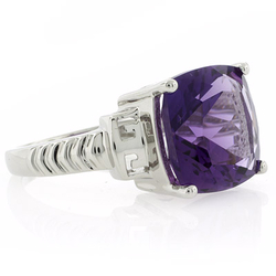 Amethyst Ring | Cushion Cut Amethyst