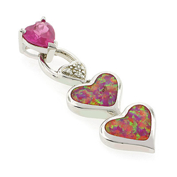 Dije de Zafiro Rosa con Ópalo Australiano en Plata Fina .925