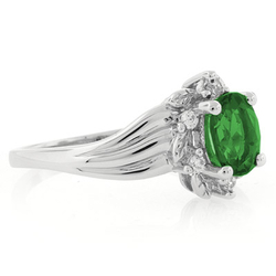 Lujoso Anillo de Esmeralda en Plata .925