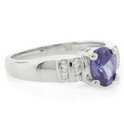 Solitare Oval Cut Sterling Silver Tanzanite Ring