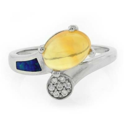 Anillo de Plata con Ópalo Auténtico