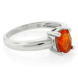 Anillo de Plata con Ópalo de Fuego Genuino
