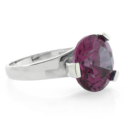 Oval Cut Huge Alexandrite Changing Color Sterling Silver Ring