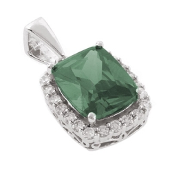 Dije de Plata de Ley con Alejandrita Bicolor ( Verde/Azul )