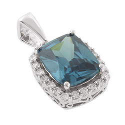 Dije de Plata de Ley con Alejandrita Bicolor ( Verde/Azul )