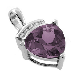 Changing Color Alexandrite Sterling Silver Pendant