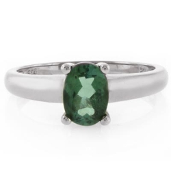 Anillo de Plata de Ley con Turmalina Verde