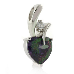 Mystic Topaz Silver Heart Pendant