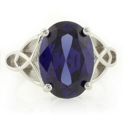 Anillo Estilo Celta de Zafiro Azul