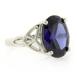 Anillo Estilo Celta de Zafiro Azul