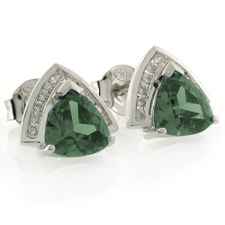 Aretes de Alejandrita ( Verde/Azul ) en Plata de Ley