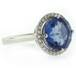 Anillo de Alejandrita Azul a Morado en Plata