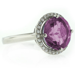 Anillo de Alejandrita Azul a Morado en Plata