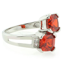 Anillo de Plata .925 con 2 Piedras de Ópalo de Fuego