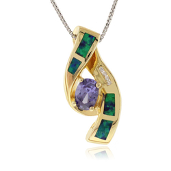 Opal Tanzanite Silver Necklace