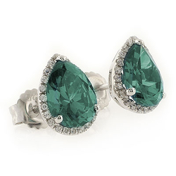 Preciosos Aretes de Alejandrita ( Azul a Verde ) en Plata .925