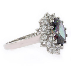 Oval Cut Mystic Topaz Sterling Silver Ring