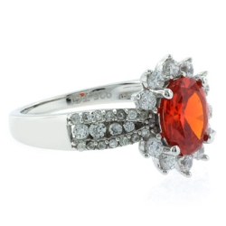 Anillo de Ópalo Cereza en Plata de Ley