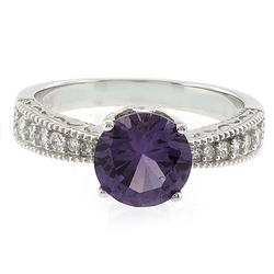 Anillo de Alejandrita ( Morado/Rosa ) en Plata de Ley