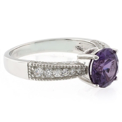Anillo de Alejandrita ( Morado/Rosa ) en Plata de Ley