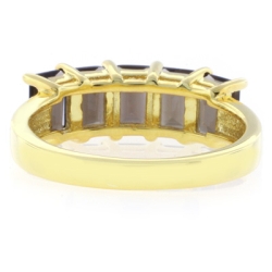 Anillo con Baño de Oro 14K y 5 Gemas de Topacio