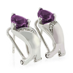 Solitare Alexandrite Stud Silver Earrings