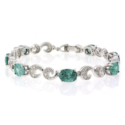 Pulsera de Plata de Ley .925 con Gemas de Alejandrita