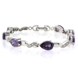 Pulsera de Plata .925 con Alejandrita (Rosa/Morado)