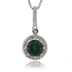 Emerald Gemstone Silver Pendant