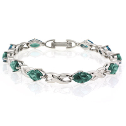 Pear Cut Alexandrite Silver Bracelet