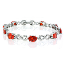 Silver Fire Cherry Opal Bracelet