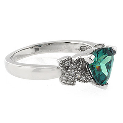 Anillo de Plata Fina de Ley con Alejandrita Azul a Verde
