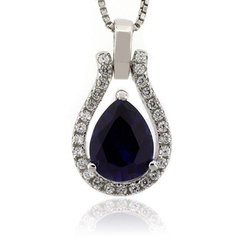 Blue Sapphire Charm Pendant