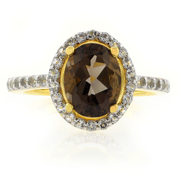 Anillo de Topacio con Baño de Oro 14K
