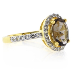 Anillo de Topacio con Baño de Oro 14K