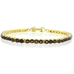 Pulsera de Plata .925 con Baño de Oro 14K y Topacio Genuino