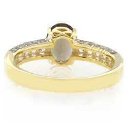 Anillo de Plata con Baño de Oro 14K y Topacio