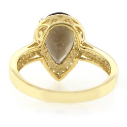 Anillo con Baño de Oro 14K y Topacio