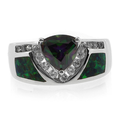 Mystic Topaz Australian Opal Silver Ring